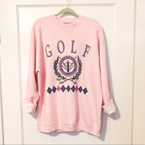 Vintage Sweaters - VINTAGE galt sand oversized graphic crew neck